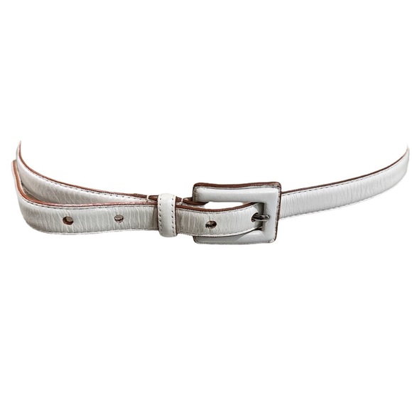 Trevero Accessories - TreVero White and Tan Genuine Leather Belt TreVero Vintage Vintage